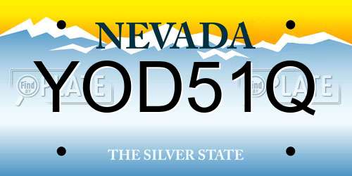 YOD51Q Nevada License Plate