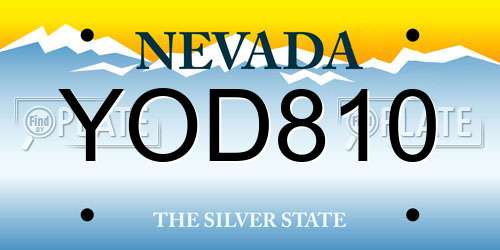 YOD810 Nevada License Plate