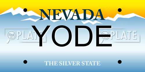 YODE Nevada License Plate