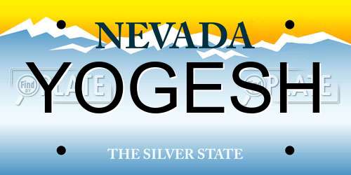 YOGESH Nevada License Plate