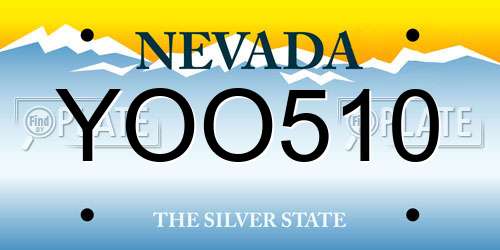 YOO510 Nevada License Plate