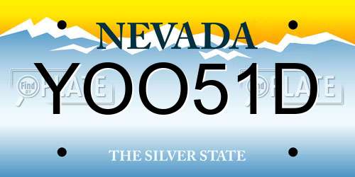 YOO51D Nevada License Plate