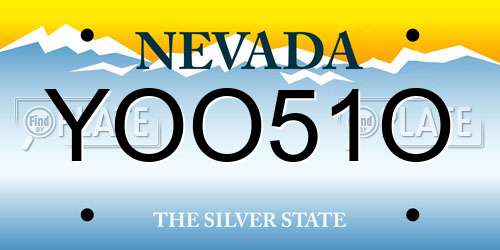 YOO51O Nevada License Plate