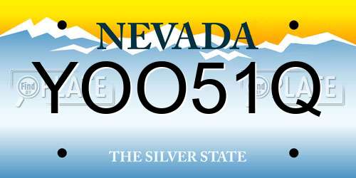 YOO51Q Nevada License Plate