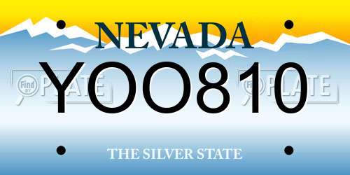 YOO810 Nevada License Plate