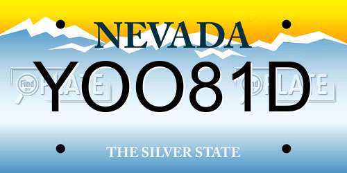 YOO81D Nevada License Plate
