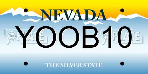 YOOB10 Nevada License Plate