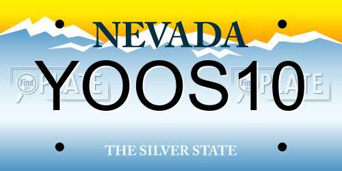 YOOS10 Nevada License Plate