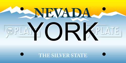 YORK Nevada License Plate
