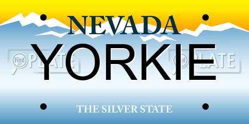 YORKIE Nevada License Plate
