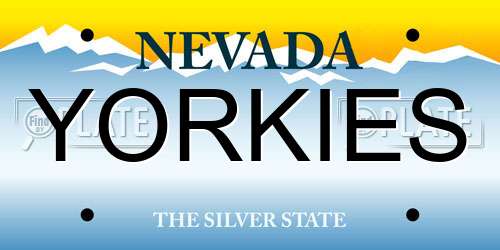 YORKIES Nevada License Plate