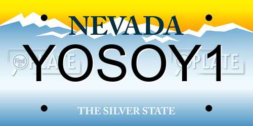 YOSOY1 Nevada License Plate