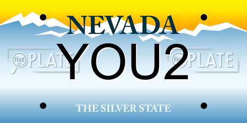 YOU2 Nevada License Plate