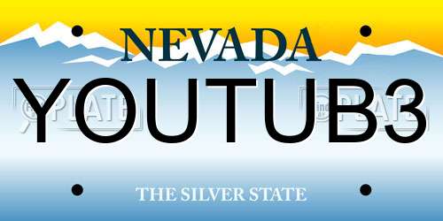 YOUTUB3 Nevada License Plate