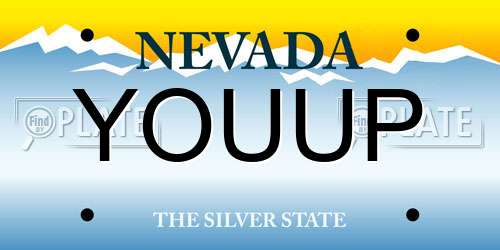 YOUUP Nevada License Plate