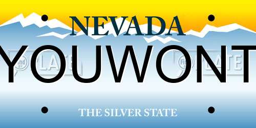 YOUWONT Nevada License Plate