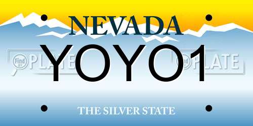 YOYO1 Nevada License Plate