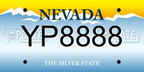 YP8888 Nevada License Plate