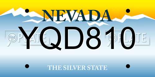 YQD810 Nevada License Plate