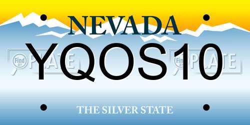 YQOS10 Nevada License Plate
