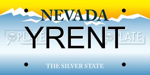 YRENT Nevada License Plate