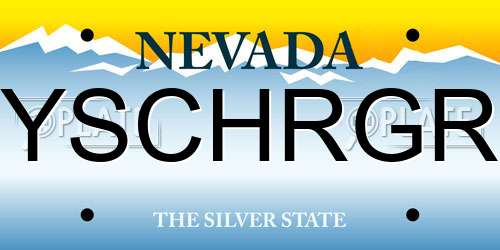 YSCHRGR Nevada License Plate