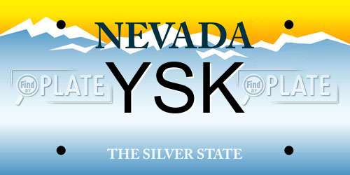 YSK Nevada License Plate
