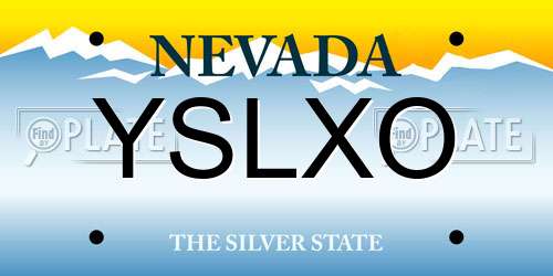 YSLXO Nevada License Plate