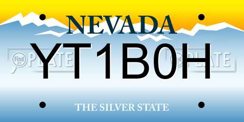 YT1B0H Nevada License Plate