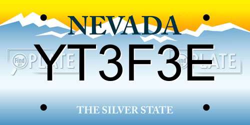 YT3F3E Nevada License Plate