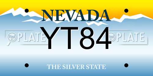 YT84 Nevada License Plate