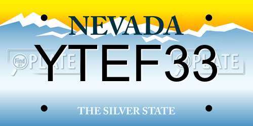 YTEF33 Nevada License Plate