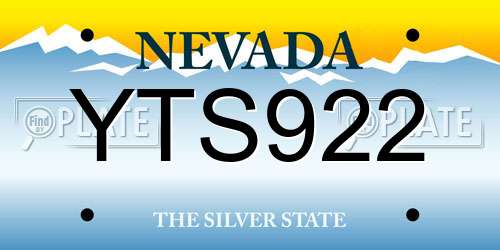 YTS922 Nevada License Plate