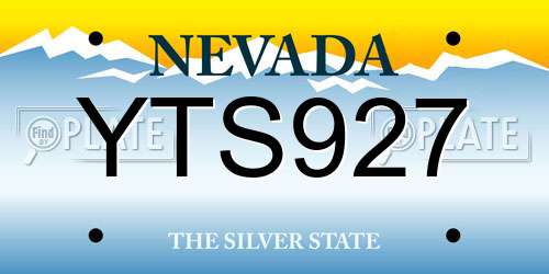 YTS927 Nevada License Plate
