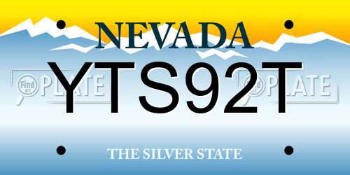 YTS92T Nevada License Plate