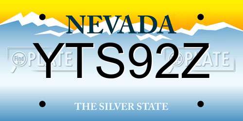 YTS92Z Nevada License Plate