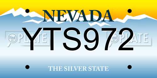 YTS972 Nevada License Plate
