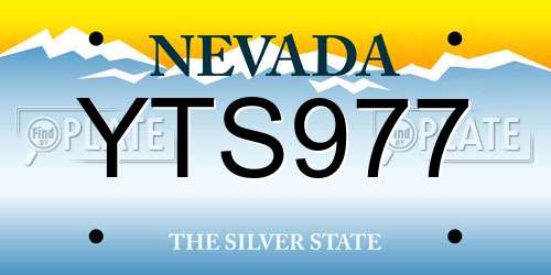 YTS977 Nevada License Plate