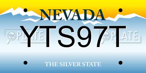 YTS97T Nevada License Plate