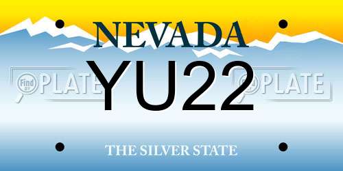 YU22 Nevada License Plate