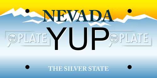 YUP Nevada License Plate