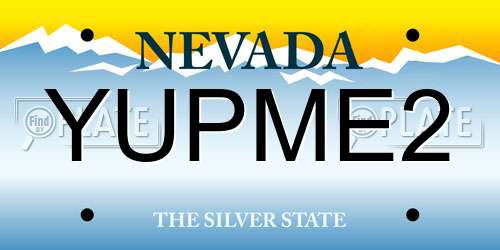 YUPME2 Nevada License Plate