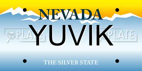 YUVIK Nevada License Plate