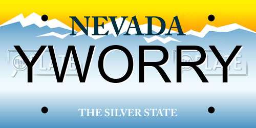 YWORRY Nevada License Plate