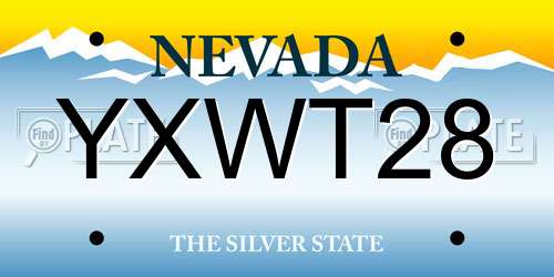 YXWT28 Nevada License Plate