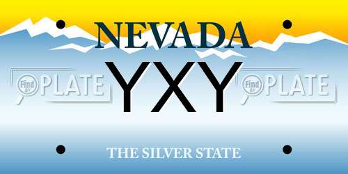 YXY Nevada License Plate