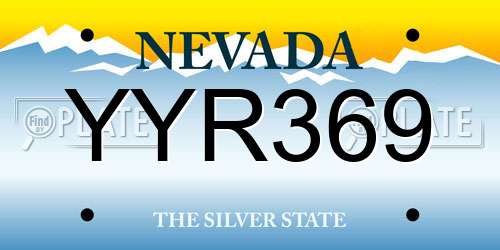 YYR369 Nevada License Plate