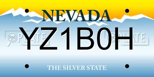 YZ1B0H Nevada License Plate
