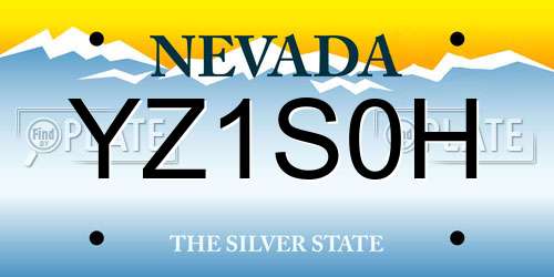 YZ1S0H Nevada License Plate