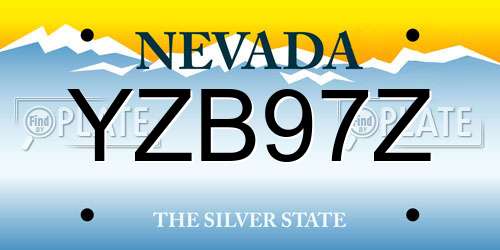 YZB97Z Nevada License Plate
